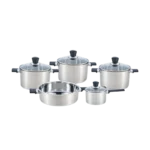 Taurus Sevilla – Batterie de Cuisine 9 Pièces Inox 0,5 mm